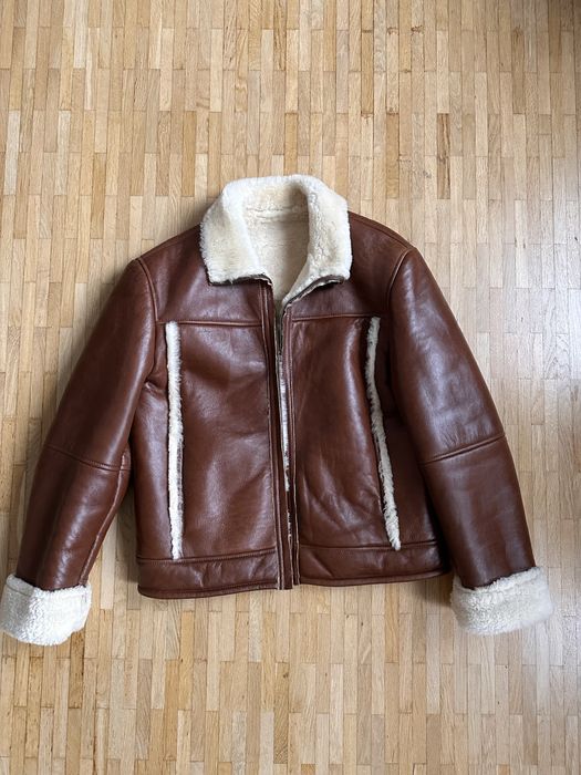 Вінтажна дублянка авіатор shearling італія