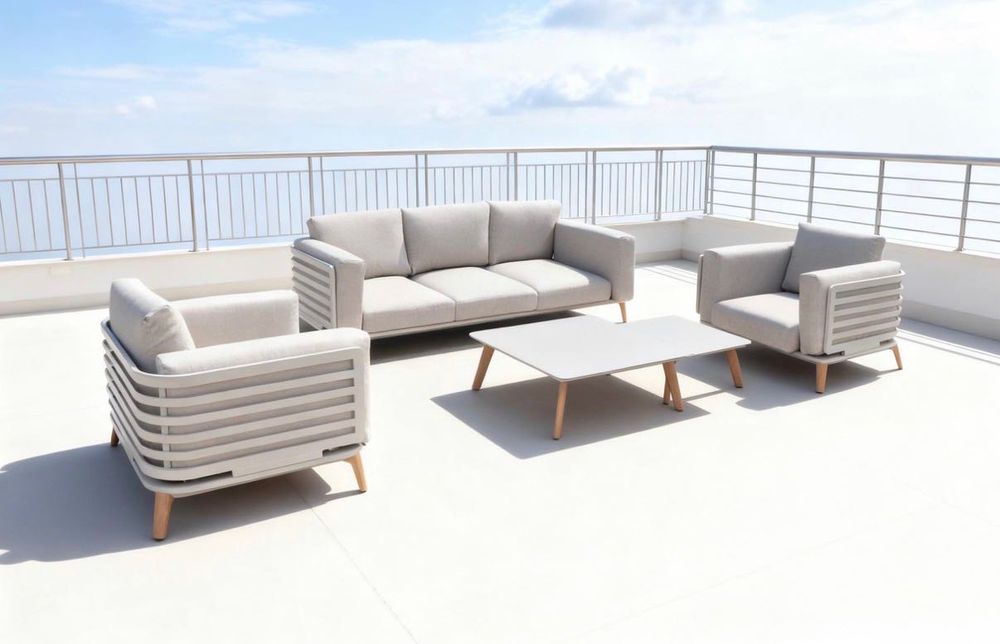 Zestaw mebli wypoczynkowych ogrodowych RADISSON CAFFE Beige - Furrore