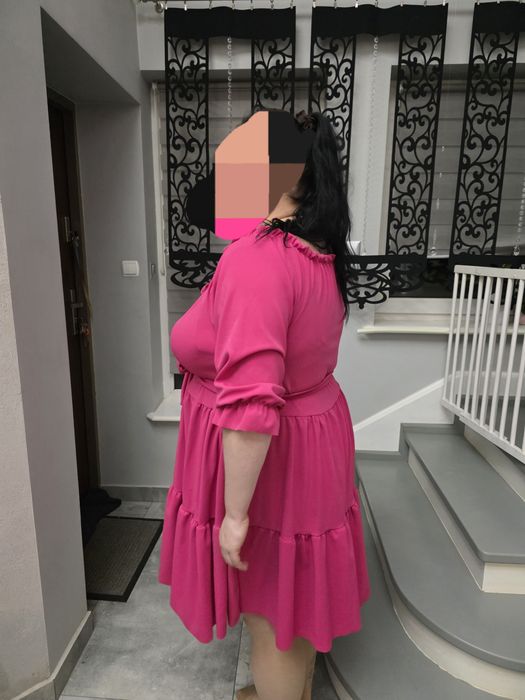 Sukienka Fuksjowa Święta Sylwester Plus Size