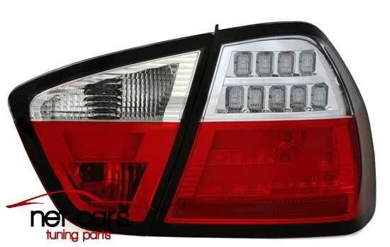 Lampy tylne tył BMW E90 05-08 LED Diodowe LIGHTBAR czerwono biale