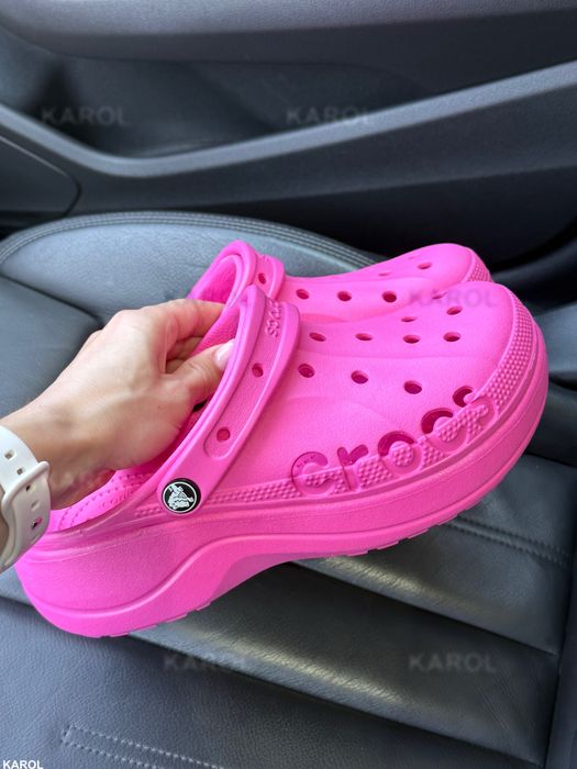 Crocs baya platform clog розмір W6 W7 W8 коричневі бежеві молочні рожеві пудрові жіночі крокси на платформі жіночі шльопанці шльопки