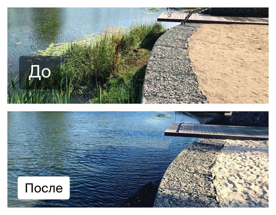 Очистка водоемов Плавающий экскаватор Земснаряд Намыв песка Пляжи