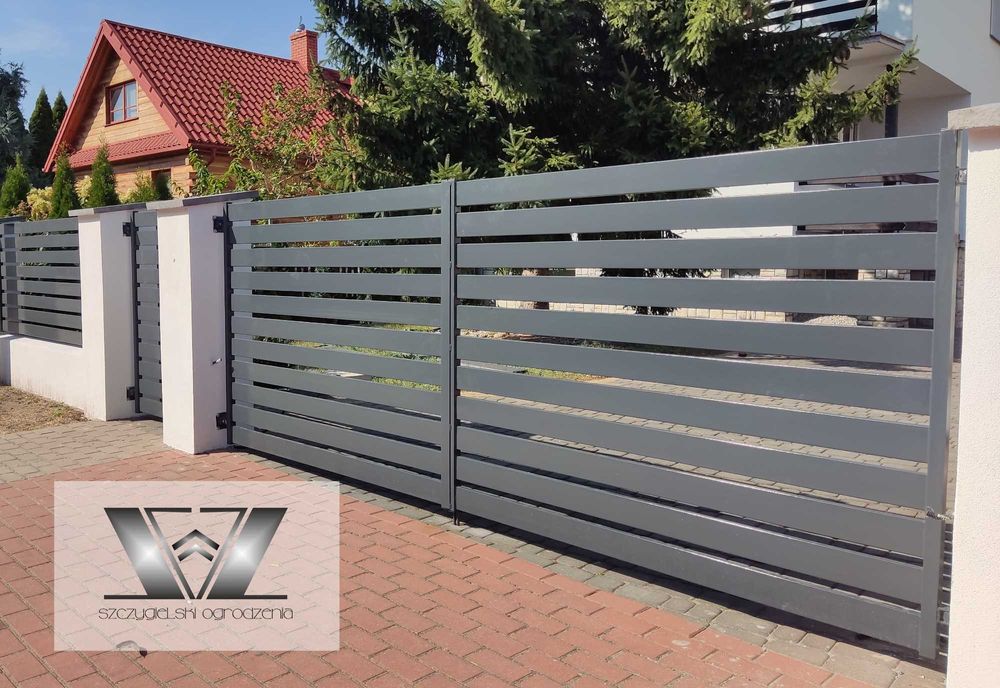 Brama palisadowa PRZESUWNA 400x140 | siatka | OGRODZENIA PANELOWE 1m2