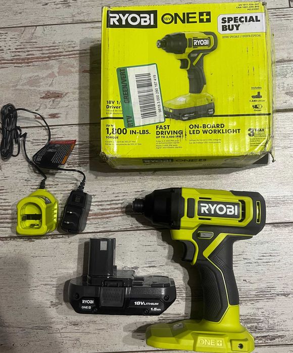 Набір імпакта RYOBI PCL235 18V ONE+ 1/4" акб зарядка новий з США
