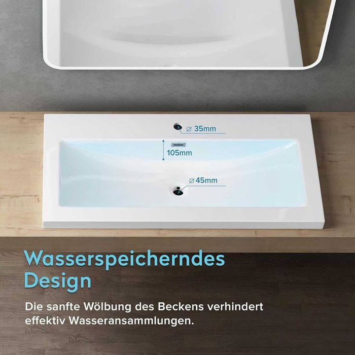 Nowa umywalka nablatowa / zlew / marmur / 100x48/ sanitaria !K651!