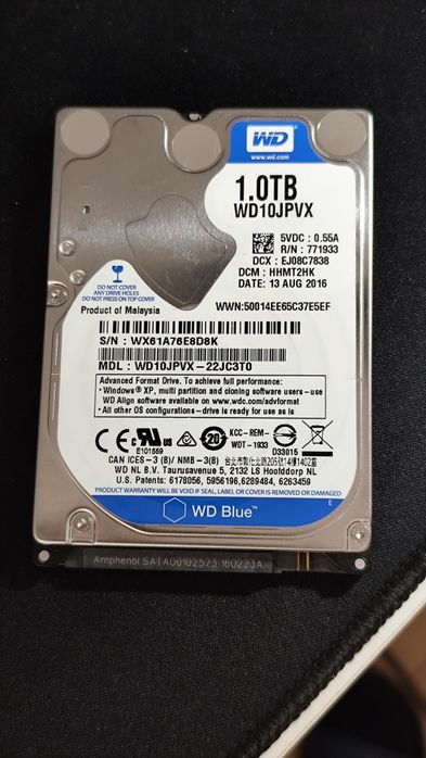 Dysk twardy HDD 2.5" WD Blue 1TB (WD10JPVX) Sprawny, stan dobry