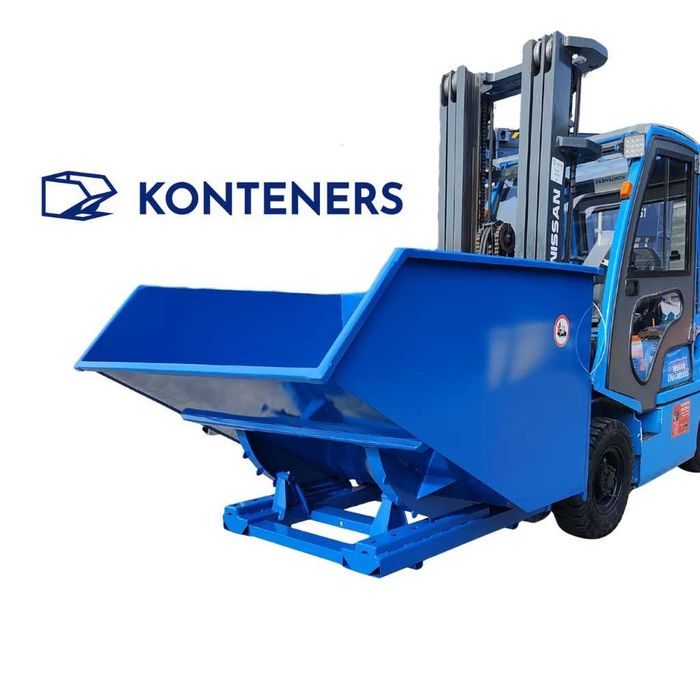 Kontener samowyładowczy metalowy na widły/ KOLIBA 1,5 m3 1500 L