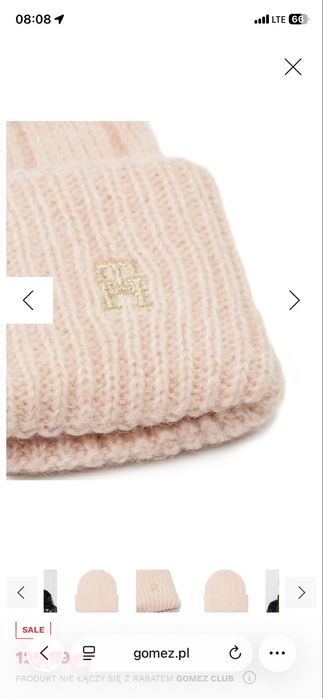 Czapka Tommy Hilfiger zimowa beżowa