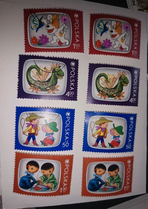 UnikatZestaw Znaczków Reksio Telesfor Bolek i Lolek Jacek i Agatka