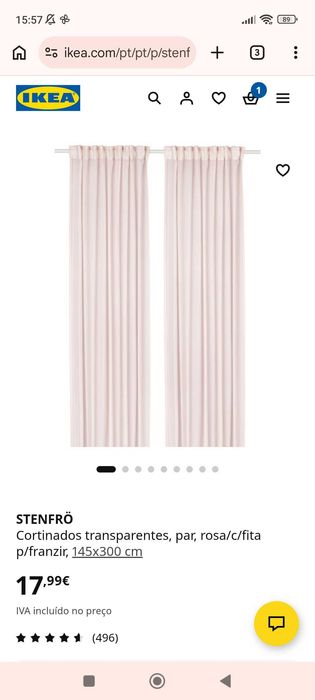 Cortinados - Cortinas Ikea NOVAS