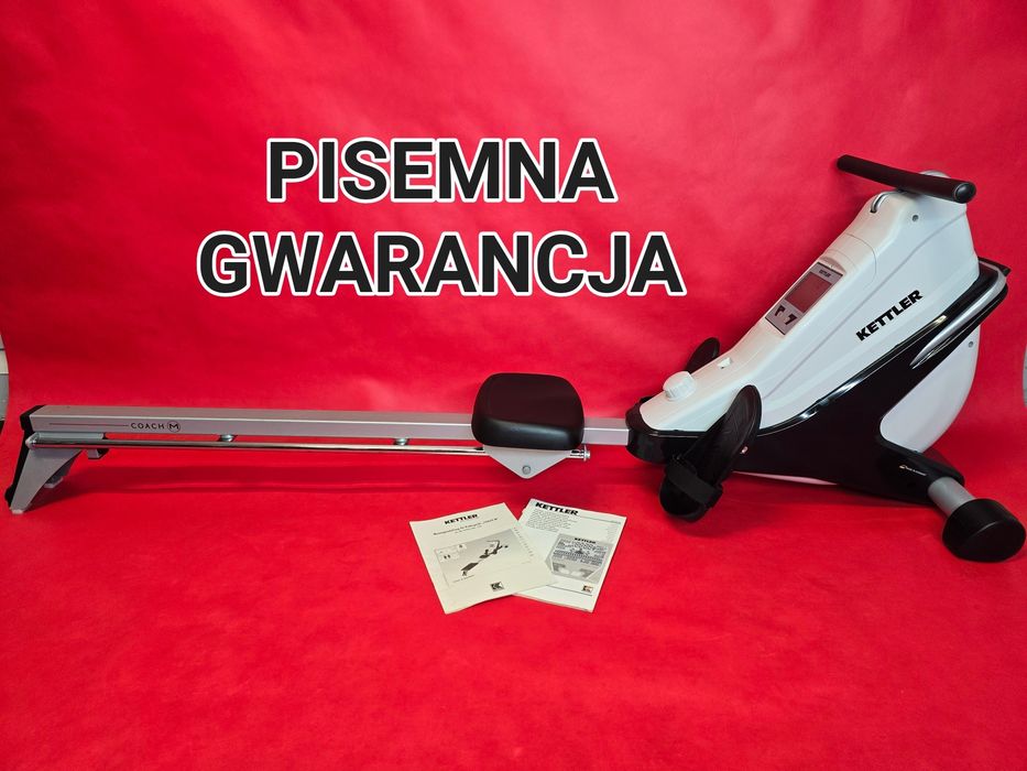 Piękny Mocny Wioślarz Kettler Coach M Cichy Magnetyczny GWARANCJA Wiosło Wiosła Trenażer
