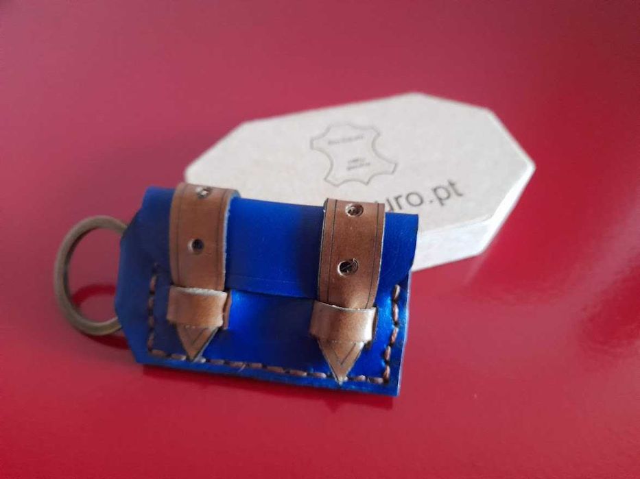 Porta Chaves em Couro Genuíno com personalização a laser (2 INICIAIS)