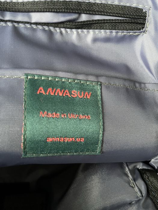 Синій шкіряний рюкзак-сумка