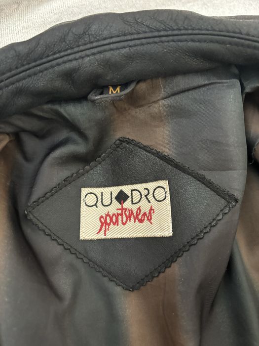 Кожаная куртка педжак винтаж quadro sportment