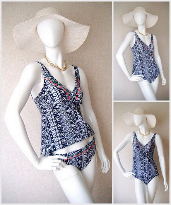 DOSTAWA GRATIS Tankini Bikini 38 M 75 B venice beach strój print kostium kąpielowy