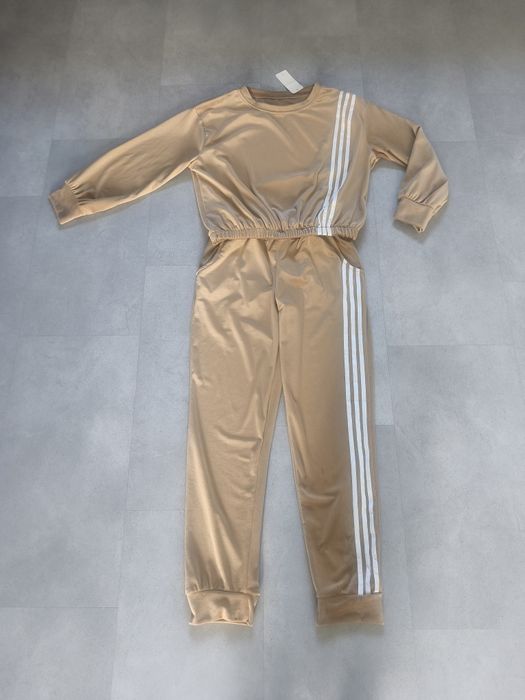 Dres welurowy z paskami / fango / made in Italy