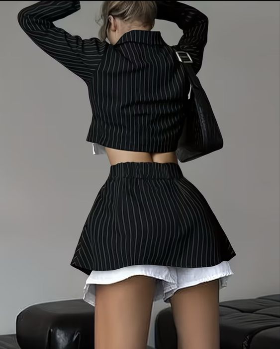 Жіночий костюм Сукня в клітинку Плаття Жилетка.