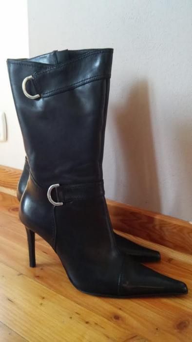 Kozaki szpilki ZARA skóra NOWE rozm. 41