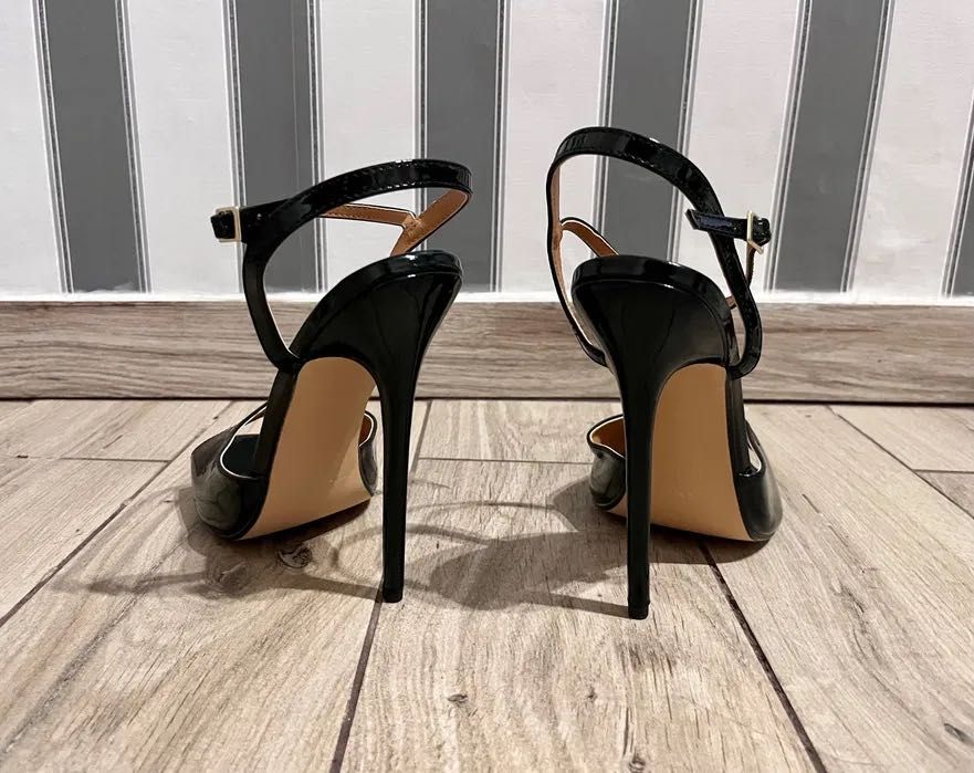 186/ ODRĘKI 44 Piękne szpilki high heels Trans Crossdress czarne 36-48