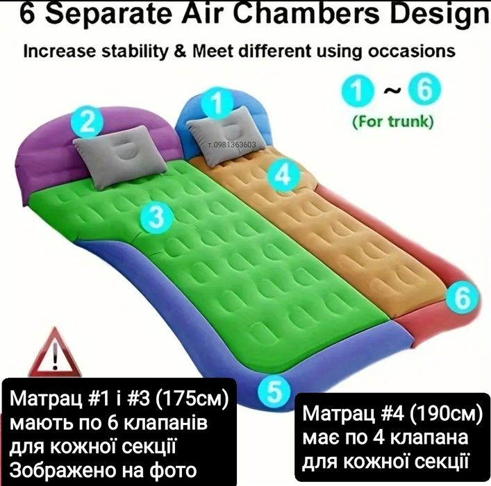 Автоматрас надувний матрас для авто автомобільний матрац в багажник сі