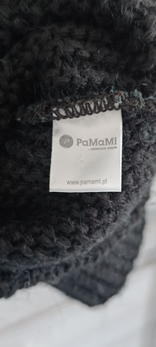 Czarny ciepły komin •Pa Ma Mi•