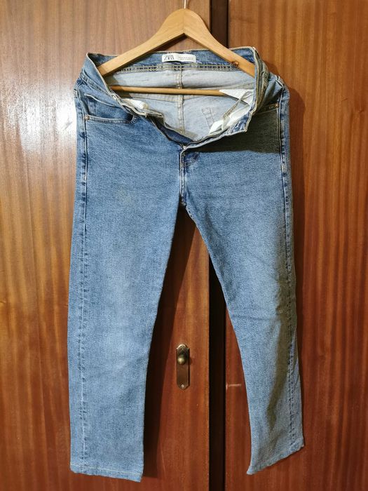 Calças de ganga azuis zara homem