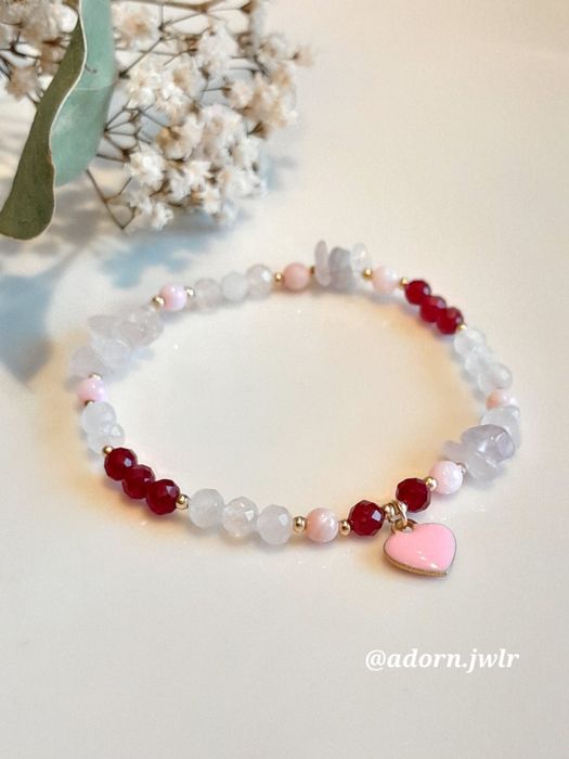 Kamienie naturalne Kwarc różowy Rubin Serduszko