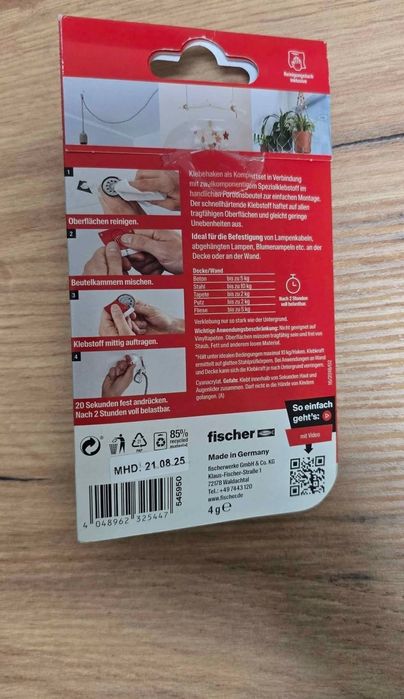 Ganchos Adesivos Fischer – Até 10kg – Sem Furar (Novos)