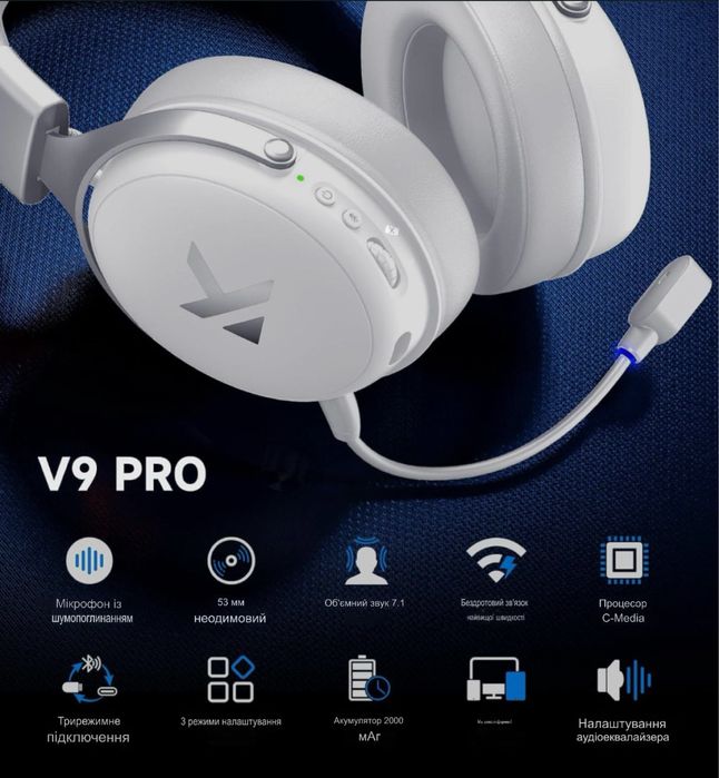 MCHOSE V9 Pro бездротові ігрові навушники 7.1 Bluetooth 5.3