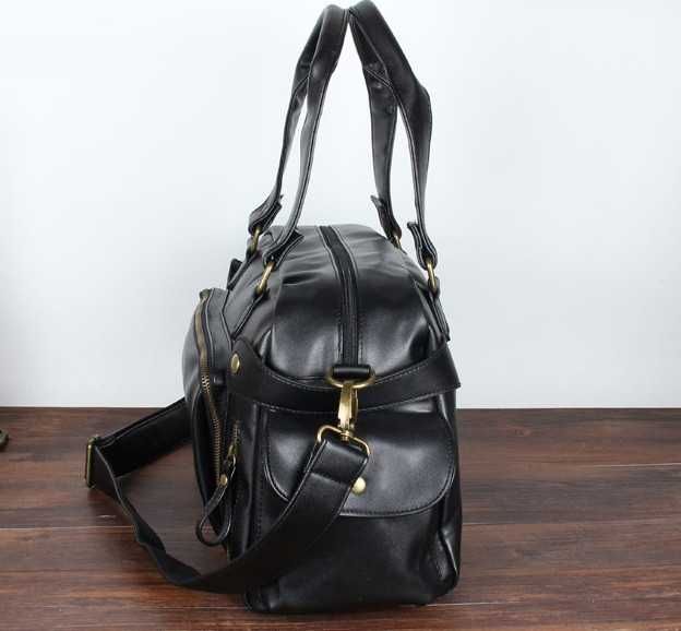 Мужская чоловіча кожаная городская классическая спортивная сумка 2в1