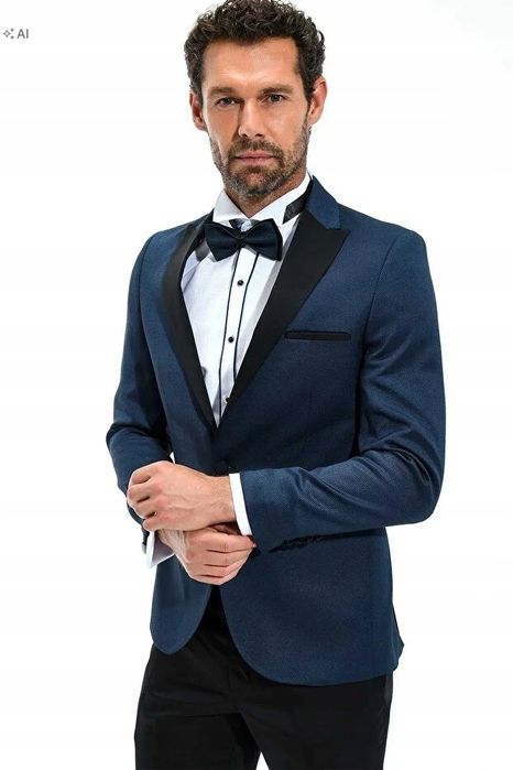 Elegancki garnitur męski z materiału gładkiego 54 5ia