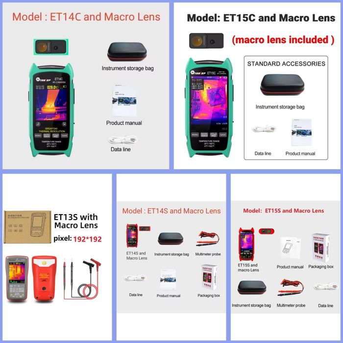 ToolTop ET13S+ ET14S+ ET15S+ ET14C ET15C Мультиметр с тепловизором 2в1