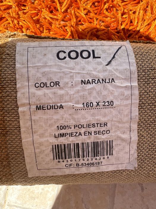 Tapete de sala laranja 160 x 230 cm