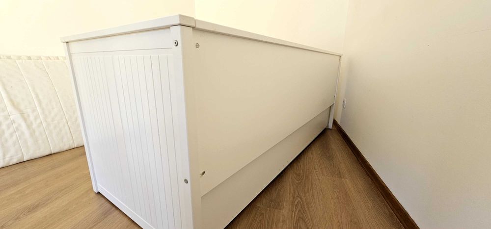 HEMNES Cama indiv/dupla c/3 gav, branco, 80x200 cm