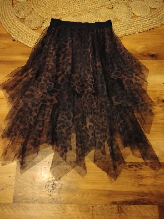 Spódnica tiulowa ciemna panterka