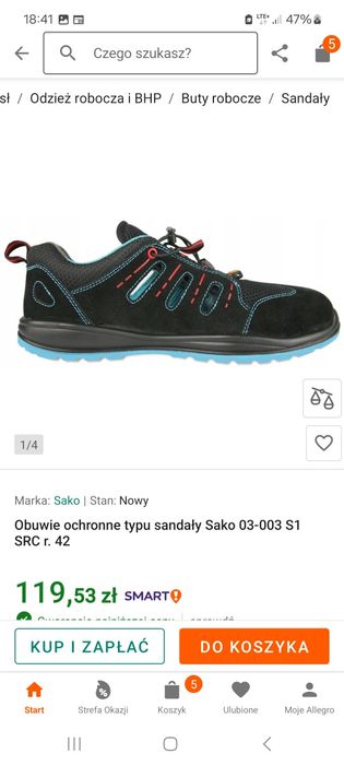 Obuwie ochronne buty SAKO 03-003 S1 rozmiar 44