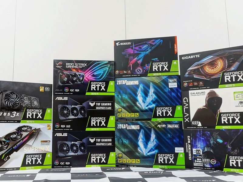 Karty graficzne RTX 3070 8GB – MSI x1/ Aorus x3/ Gigabyte x1