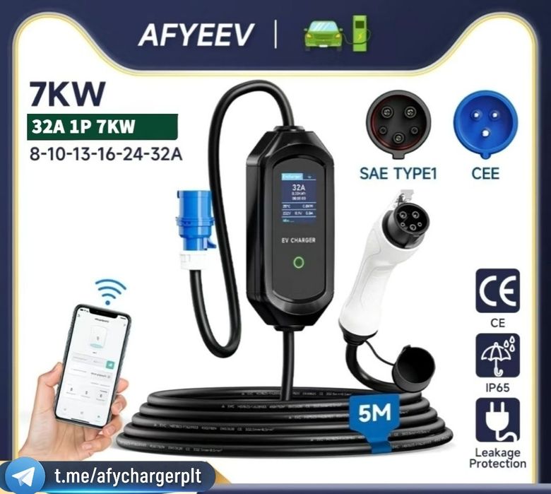 НАЙНИЖЧА ЦІНА ‼️Зарядка type 1 type 2 GBT Tesla 32A 7.2kw кВт EV Charg