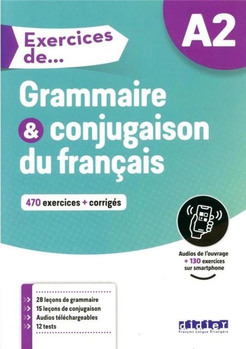 Exercices de Grammaire et conjugaison A2 + online Didier praca zbiorow