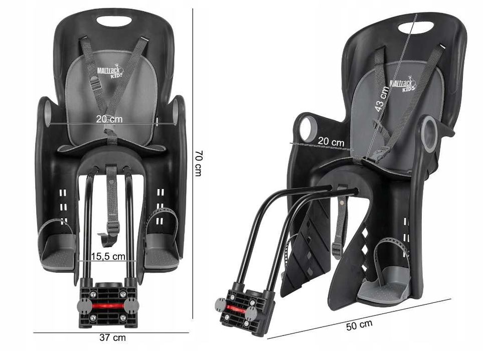 Fotelik rowerowy MalTrack do 22kg