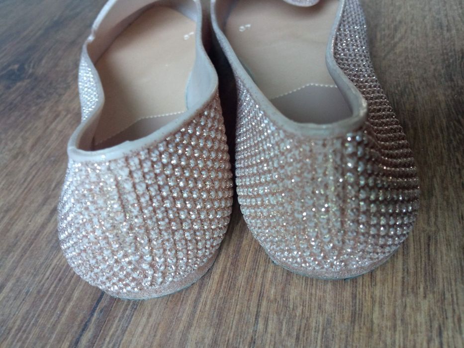 Półbuty, baleriny, gumowe złote r. 36/36,5