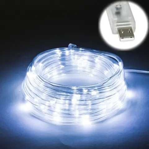 Гирлянда USB светодиодная для дома Росса Холодный белый 10 м