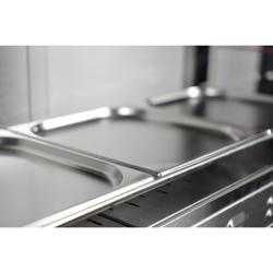 Balcão de exposição para frango com tábua de corte extensível