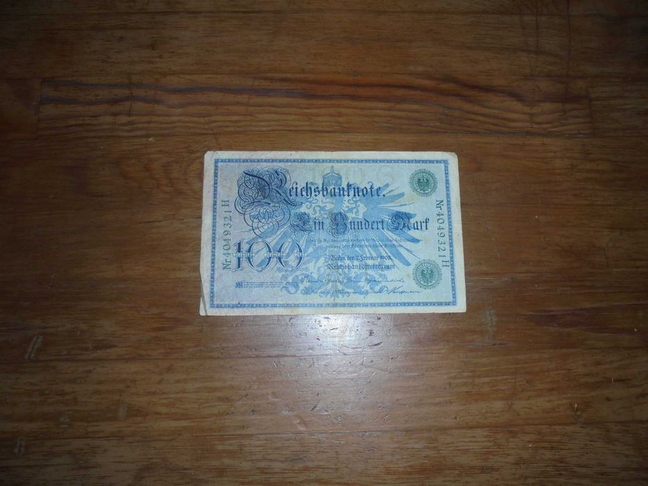 Banknot Niemiecki 100 marek z 1908 r [b553]