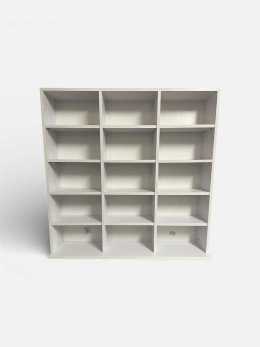 Regał na Książki Płyty CD DVD Biały 101x103cm Nowoczesna Biblioteka