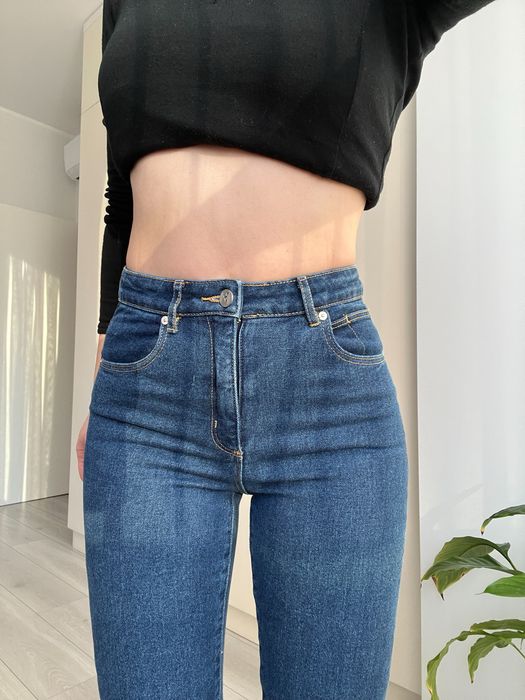 Джинсы высокая талия клеш bootcut flared 36 34 s xs 2000s 90s винтаж