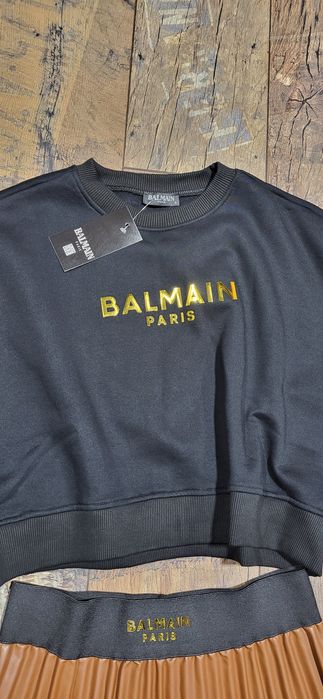 Komplet damski bluza spódnica plisowana midi czekolada karmel