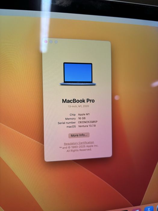 Macbook Pro 13 2021 M1 16/512gb, гарантія, Приємна ціна