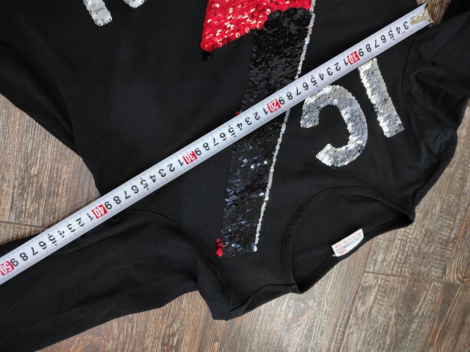 Czarna bluzka t-shirt 152 cekiny