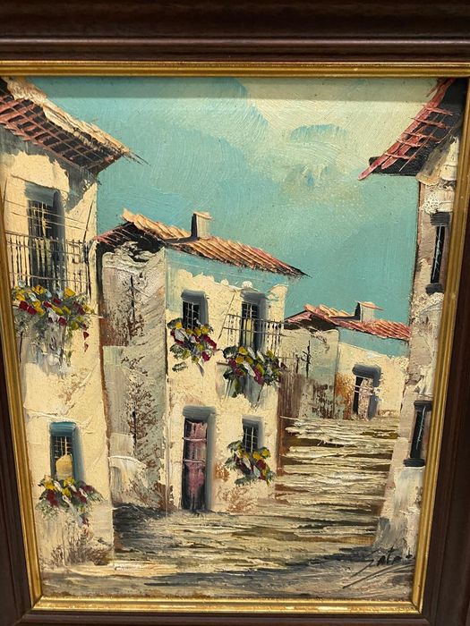Quadro antigo pintado a óleo